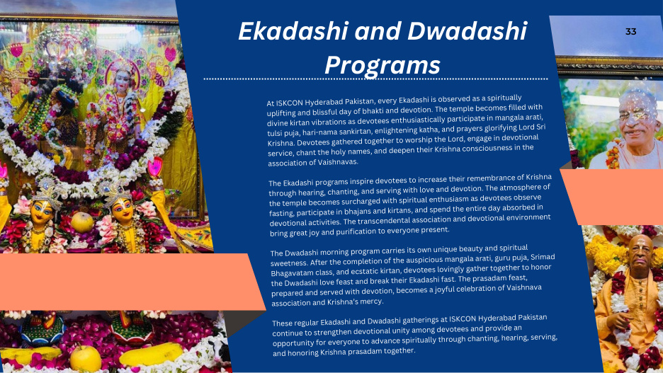Ekadashi and Dwadashi Programs